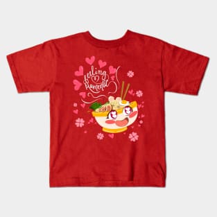 Kawaii Cute Ramen Bowl Ramen Life Ramen Lover Ramen Noodles Kids T-Shirt